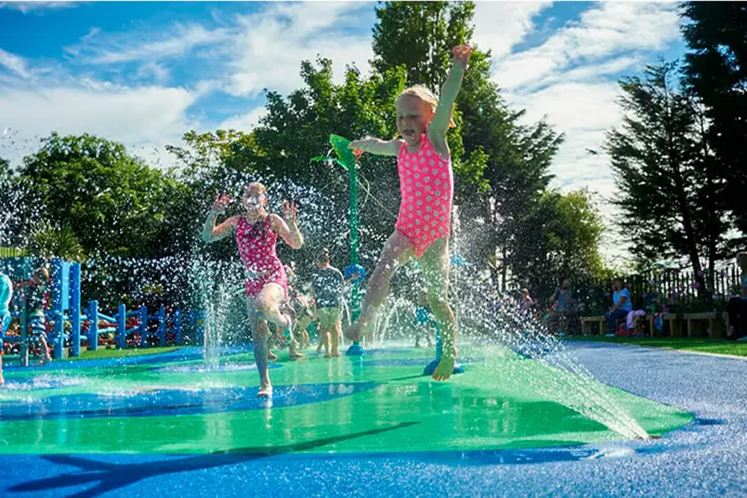 Kids playing in a pool